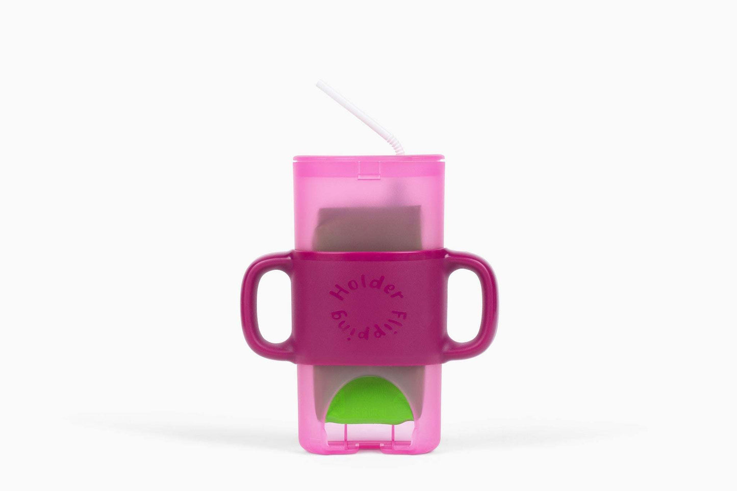 KiddyTrek 4-in-1 Sip & Snack Set - Food Pouch & Juice Box Holder, Snack Cup, Sip Cup ALL IN ONE nursing & feeding side view