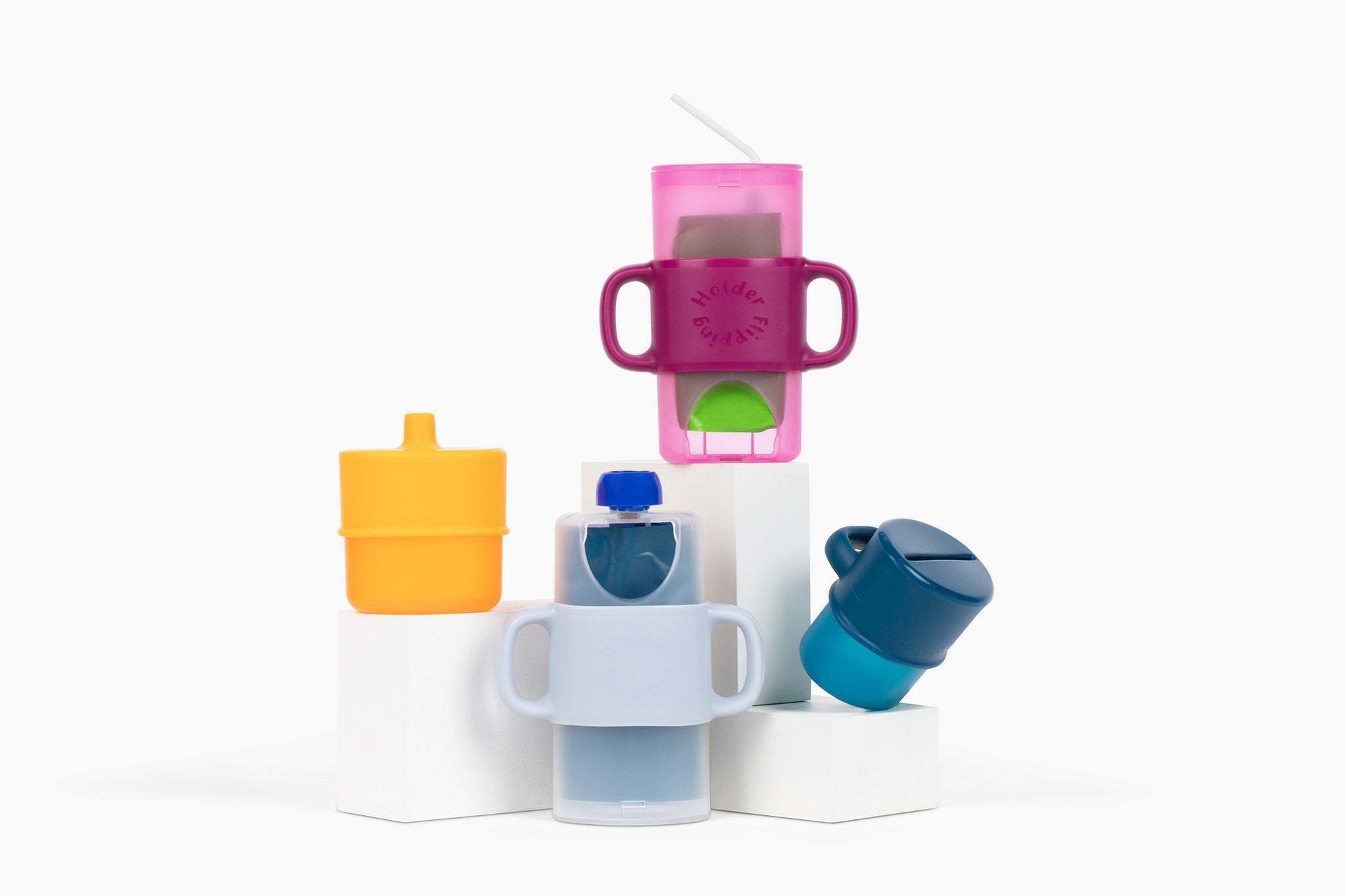 KiddyTrek 4-in-1 Sip & Snack Set - Food Pouch & Juice Box Holder, Snack Cup, Sip Cup ALL IN ONE nursing & feeding detail view