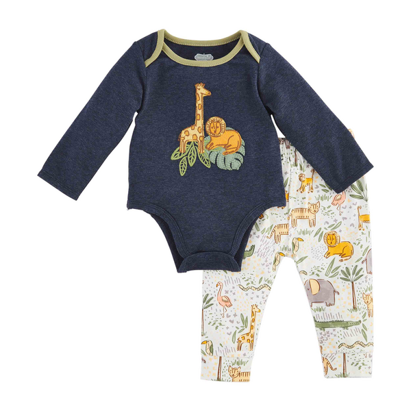 Safari baby bodysuit set front view