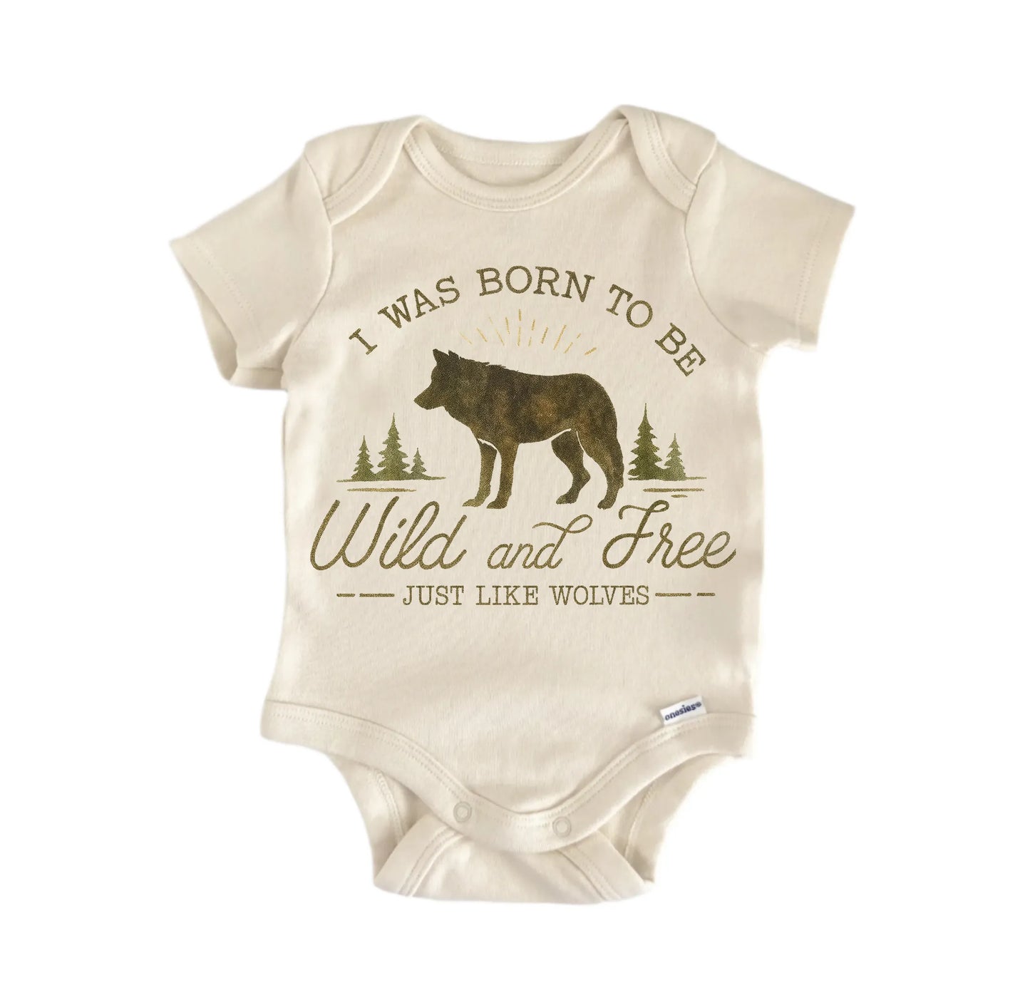 Wild Free Wolf Pack Newborn Baby Onesie® Onesie®