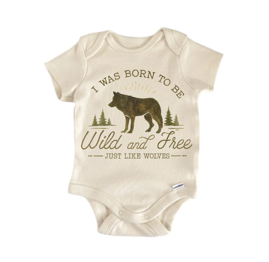 Wild Free Wolf Pack Newborn Baby Onesie®
