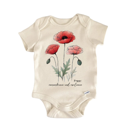 Wildflower Poppy Newborn Baby Onesie®