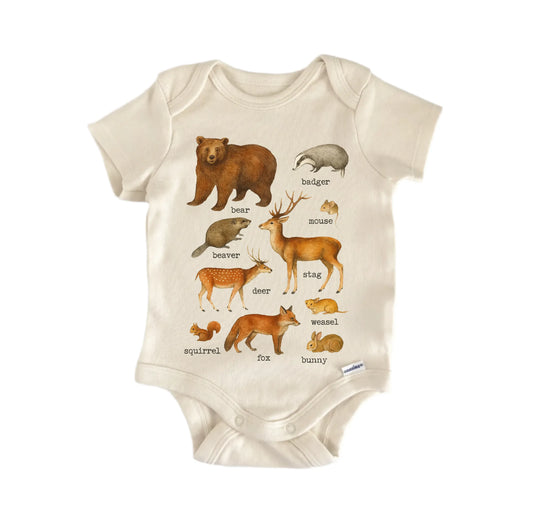 Woodland Animal Critters Newborn Baby Onesie®