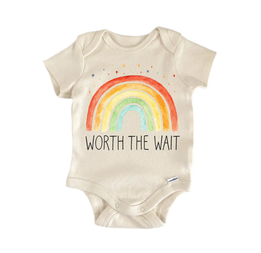 Worth The Wait Rainbow Newborn Baby Onesie®