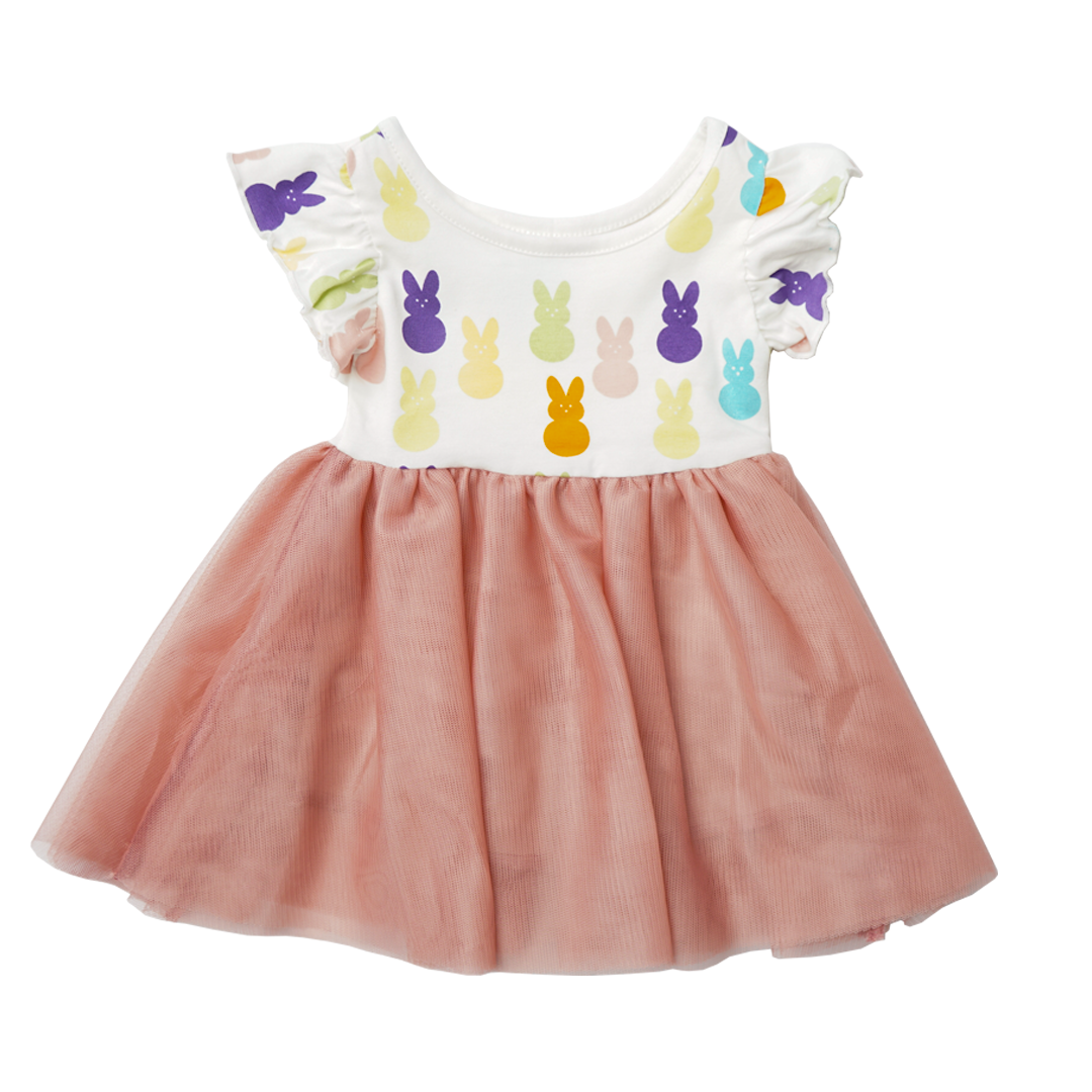 Friends - Peeps Easter Bunny Tulle Twirl Baby Dress