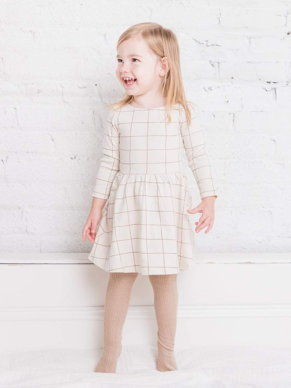 Colored Organics Stell Swing Dress in Basketweave pattern, made from 100% organic cotton.