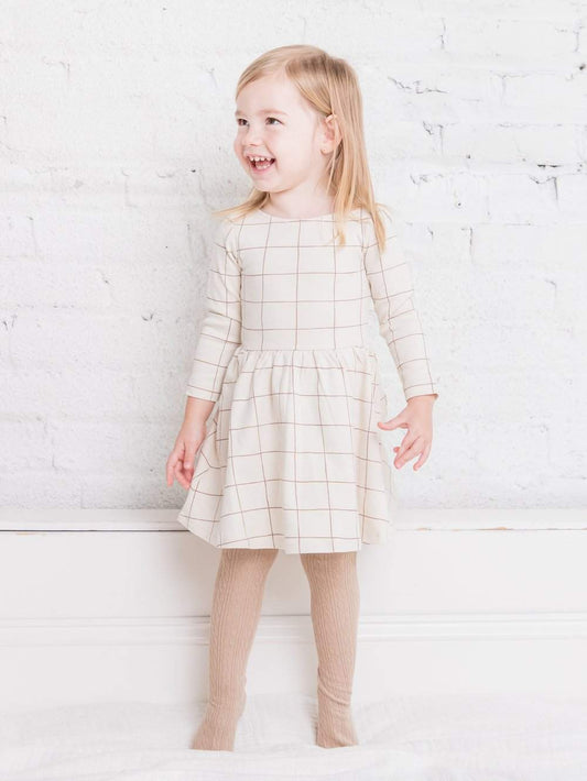 Colored Organics Stell Swing Dress in Basketweave pattern, made from 100% organic cotton.