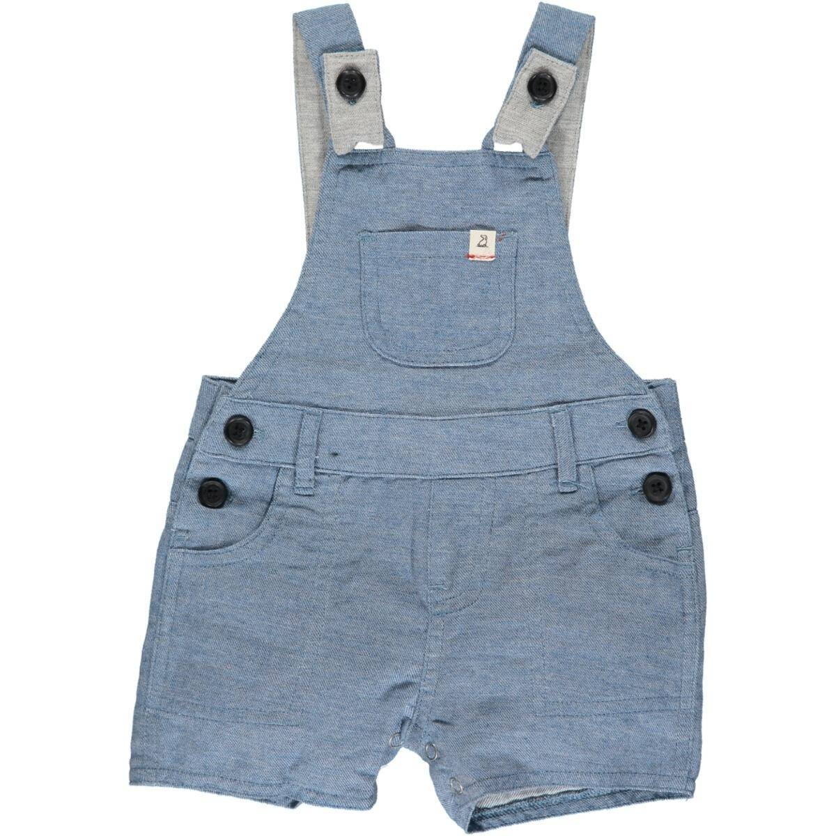 Bowline Shortie Overalls in chambray cotton fabric.