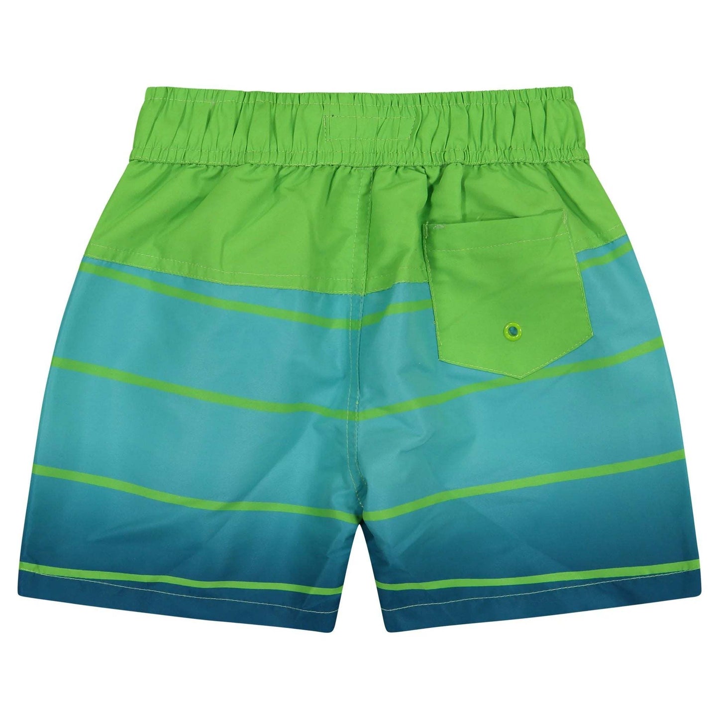 Andy & Evan boys swim bottom in aqua stripe with elastic waistband and UPF50 sun protection.