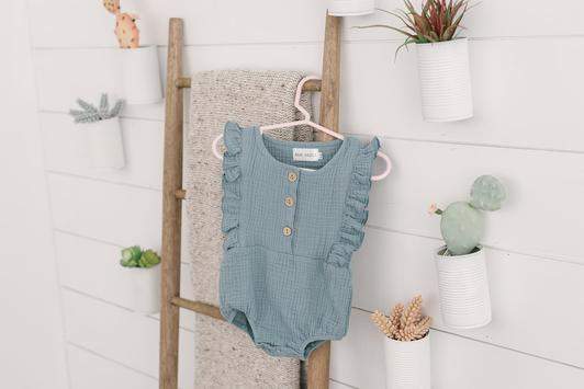 Seafoam Organic Baby Romper