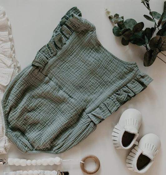 Seafoam Organic Baby Romper