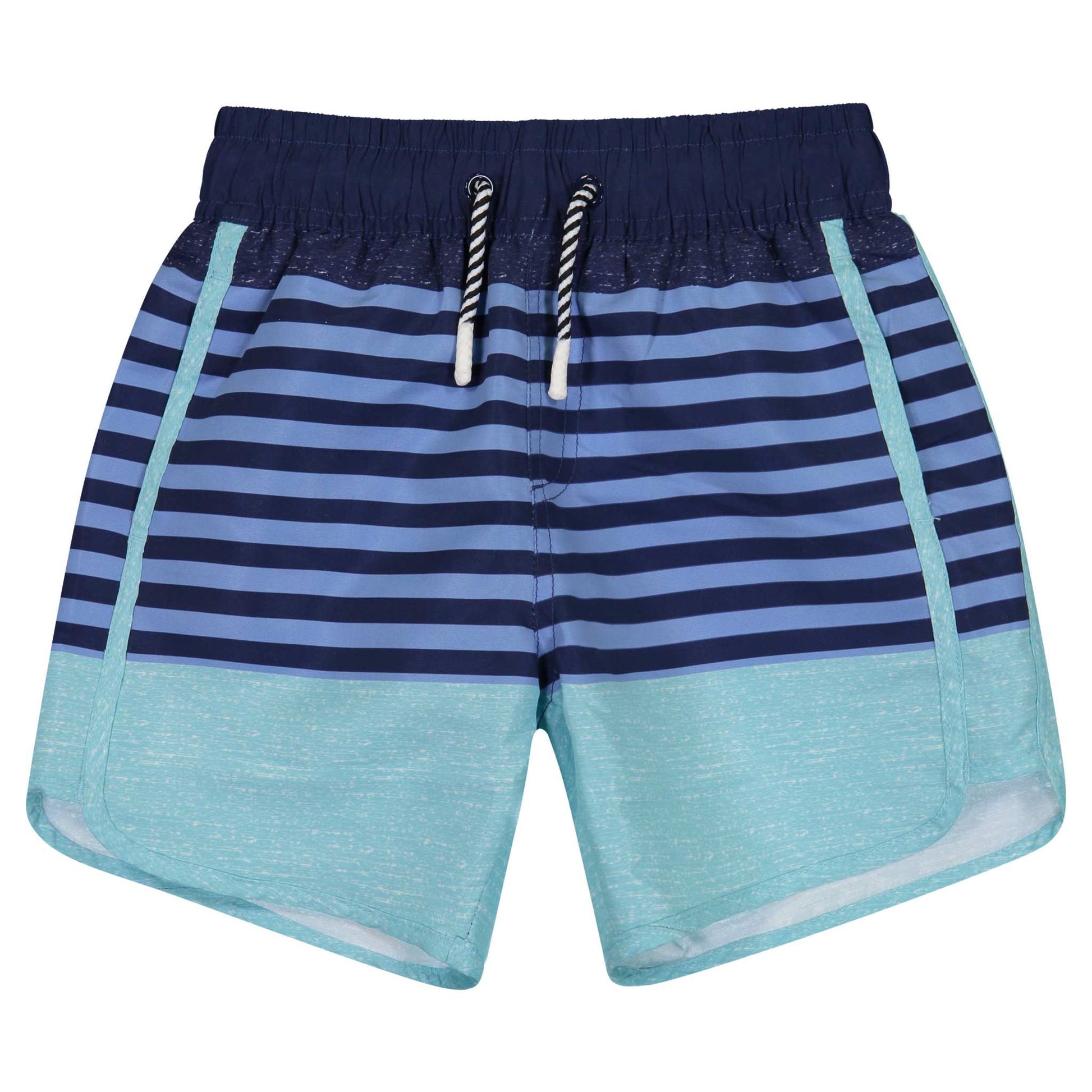 Andy & Evan boys swim bottom in blue stripe with UPF50 protection.