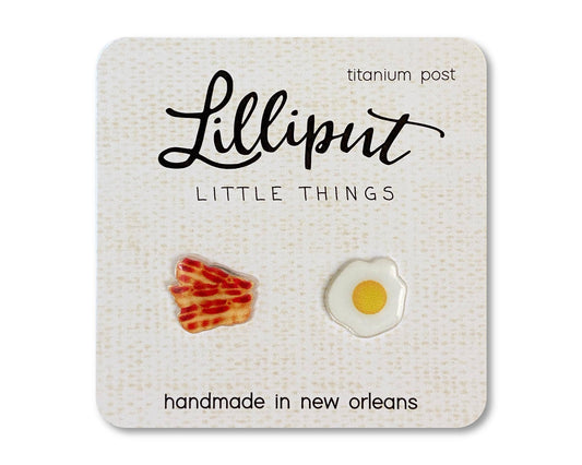 Lilliput Little Things - Bacon and Egg Earrings
